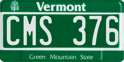 VT license plate CMS376