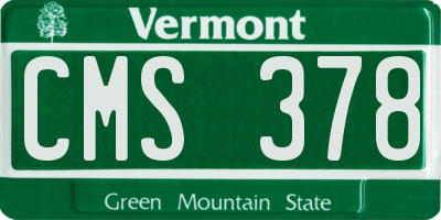 VT license plate CMS378