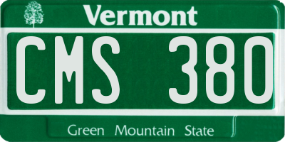 VT license plate CMS380