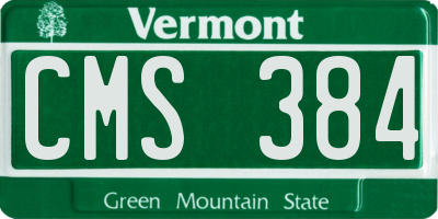VT license plate CMS384