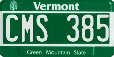 VT license plate CMS385