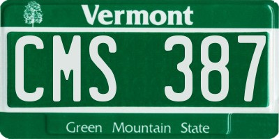 VT license plate CMS387