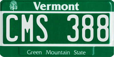 VT license plate CMS388