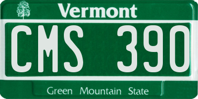 VT license plate CMS390