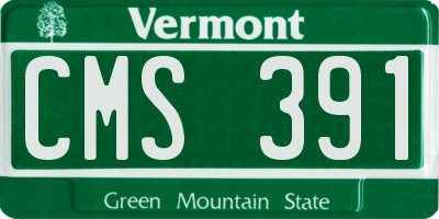 VT license plate CMS391