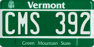 VT license plate CMS392