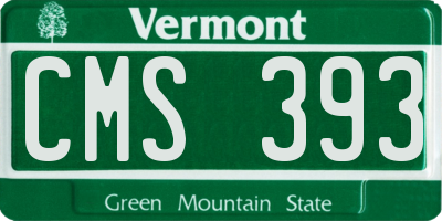 VT license plate CMS393