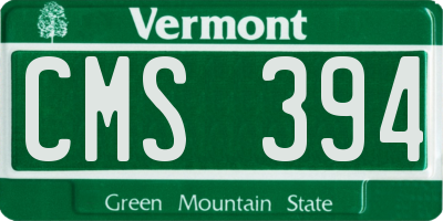 VT license plate CMS394