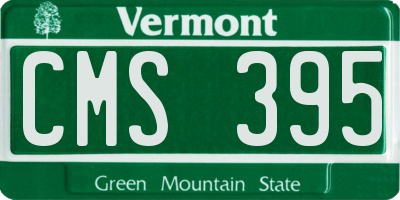 VT license plate CMS395