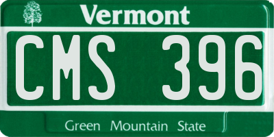 VT license plate CMS396