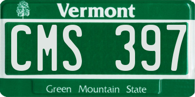 VT license plate CMS397