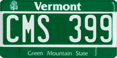 VT license plate CMS399
