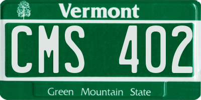 VT license plate CMS402