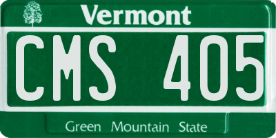VT license plate CMS405