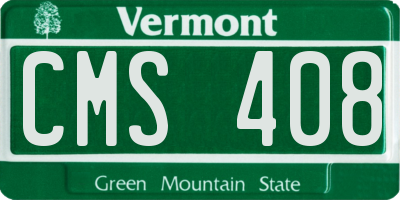 VT license plate CMS408