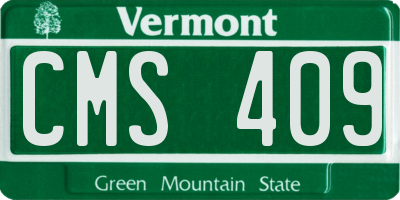 VT license plate CMS409