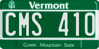 VT license plate CMS410
