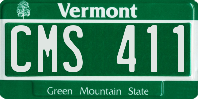 VT license plate CMS411