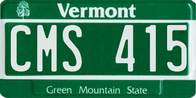 VT license plate CMS415