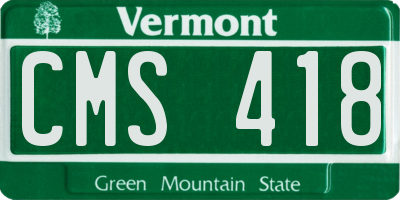 VT license plate CMS418