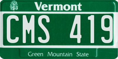 VT license plate CMS419