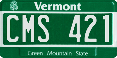 VT license plate CMS421