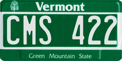 VT license plate CMS422