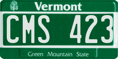 VT license plate CMS423