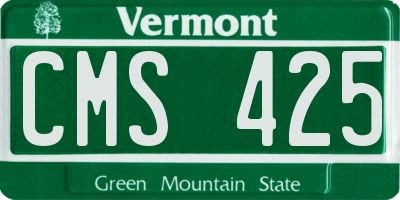 VT license plate CMS425