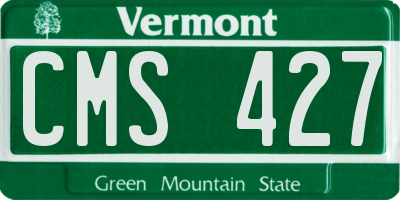 VT license plate CMS427