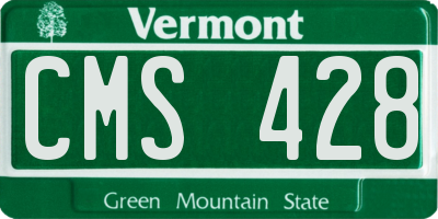 VT license plate CMS428
