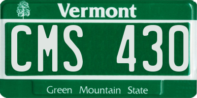 VT license plate CMS430