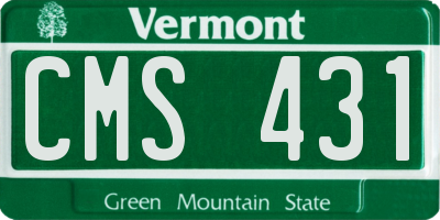 VT license plate CMS431