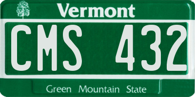 VT license plate CMS432