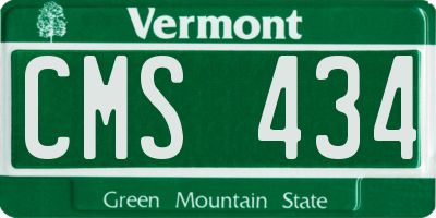 VT license plate CMS434