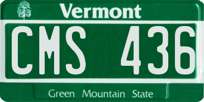 VT license plate CMS436