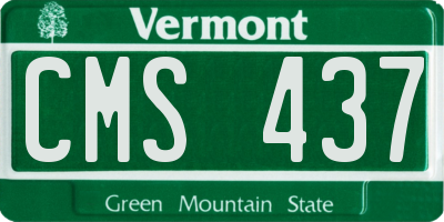 VT license plate CMS437