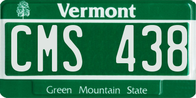 VT license plate CMS438