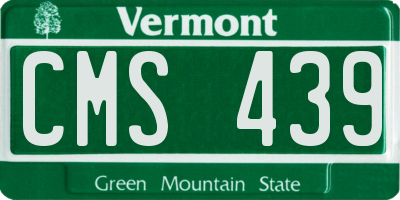VT license plate CMS439
