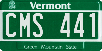 VT license plate CMS441