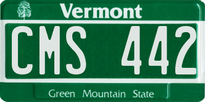 VT license plate CMS442