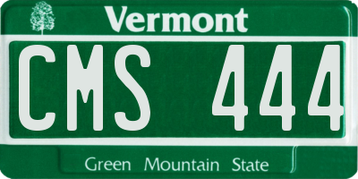 VT license plate CMS444
