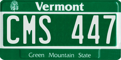 VT license plate CMS447