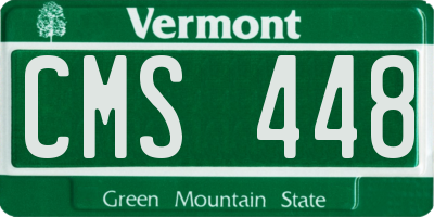 VT license plate CMS448