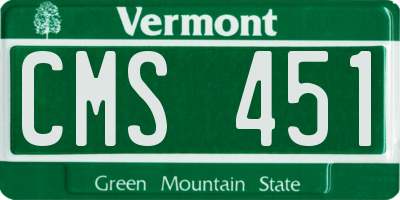 VT license plate CMS451