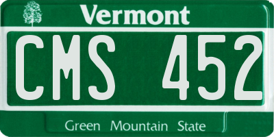 VT license plate CMS452