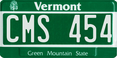 VT license plate CMS454