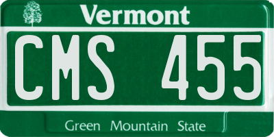 VT license plate CMS455