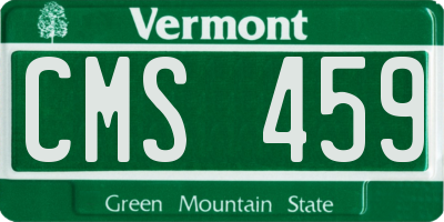 VT license plate CMS459
