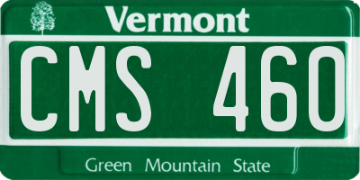 VT license plate CMS460